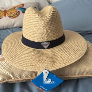Columbia Tan Straw Hat with Black Band